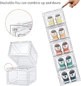 HOMIDEC 12 Pack Clear Shoe Boxes with Lids Stackable 34.5x27x19 cm view 3