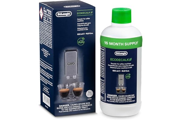 De'Longhi EcoDecalk Descaler, Eco-Friendly Universal Descaling Solution for Coffee & Espresso Machines, 16.90 oz (5 uses)