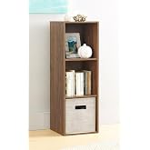 Whitmor 3 Cube Bookcase Storage Organizer, 3 Tier Stackable MDF Bookshelf, Open Storage Display Bookshelf, Storage Cabinet for Living Room, Bedroom, Home, Office, 12.2" L x 11.7" W x 35.6" H, Walnut