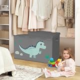 VERONLY Large Toy Storage Box with Lids Grey 83L Foldable 2 Handles view 5