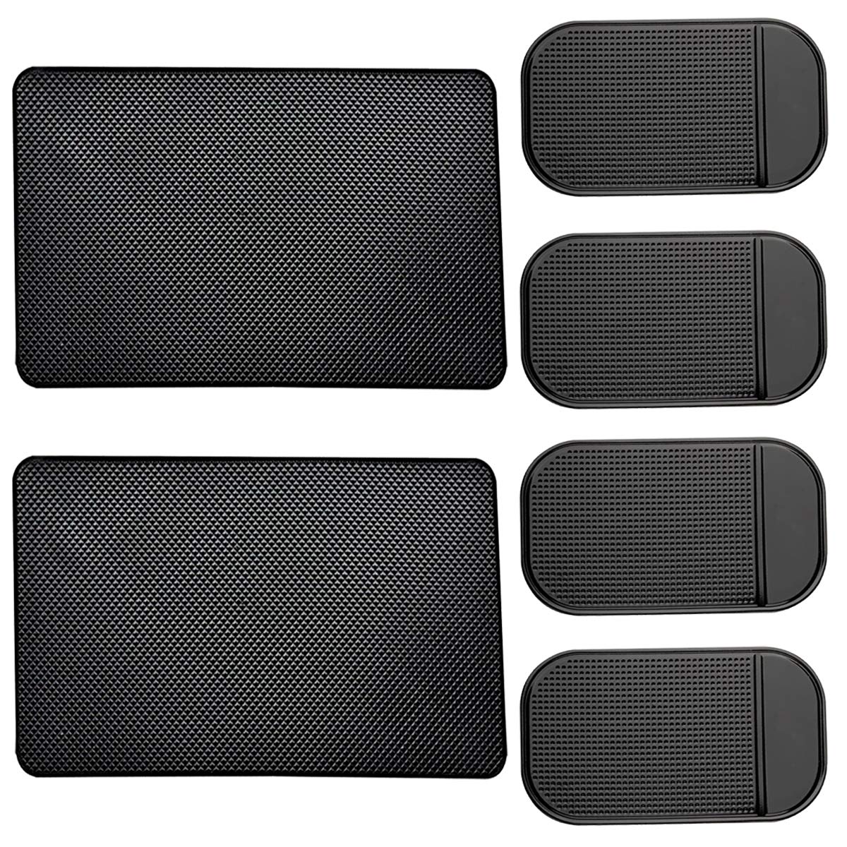 AYWFEY 6 PCS Non Slip Car Dashboard Mat, Anti-Slide Sticky Pads for Car Dashboard, Radar Detector Dash Mount, Car Phone Holder Sticky Pad, Non Slip Pad for Phone, Keys, Mirrors, GPS, Sunglass