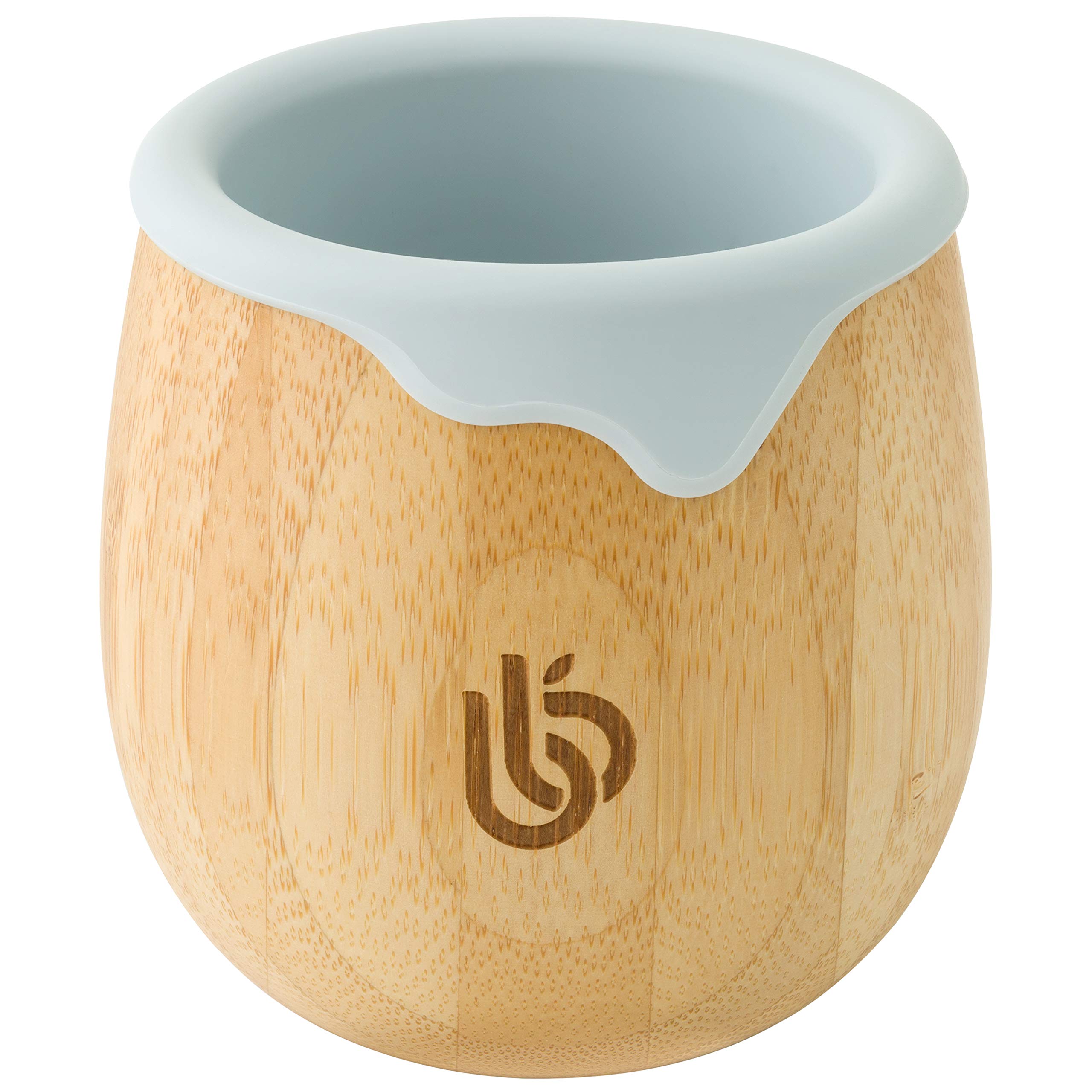 bamboo bamboo Baby and Dinky Toddler Cup, Bamboo Sippy Cup for Toddlers, with Silicone Drip Rim for Teeth and Gum Protection, 150ml Capacity Baby Cup for Transitioning Toddlers (Grey)