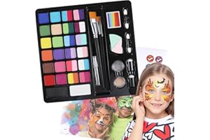 Anka Bella Professional face painting kit for kids，Hypoallergenic & Non-Toxic water based face paint include 26 split cake/1 rainbow cake,Gift for Birthday Parties/Halloween/Carnival