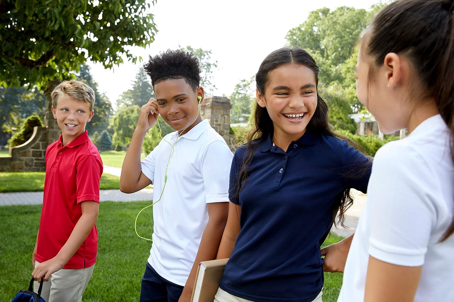 French Toast Boys' Short Sleeve Moisture Wicking Stretch Sport Polo Shirt: Clothing