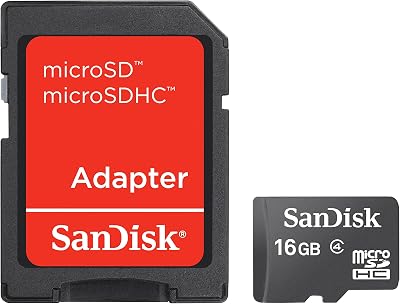 SanDisk 16GB MicroSDHC Class 4 Memory Card with SD Adapter SDSDQM-016G-B35A