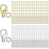 MKCYD 700Pcs Lobster Claw Clasps and Open Jump Rings Set,18K Gold and Silver Necklace Clasp Bracelet Clasps and Closures Lobs
