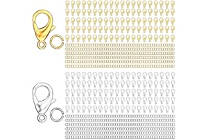 MKCYD 700Pcs Lobster Claw Clasps and Open Jump Rings Set,18K Gold and Silver Necklace Clasp Bracelet Clasps and Closures Lobs