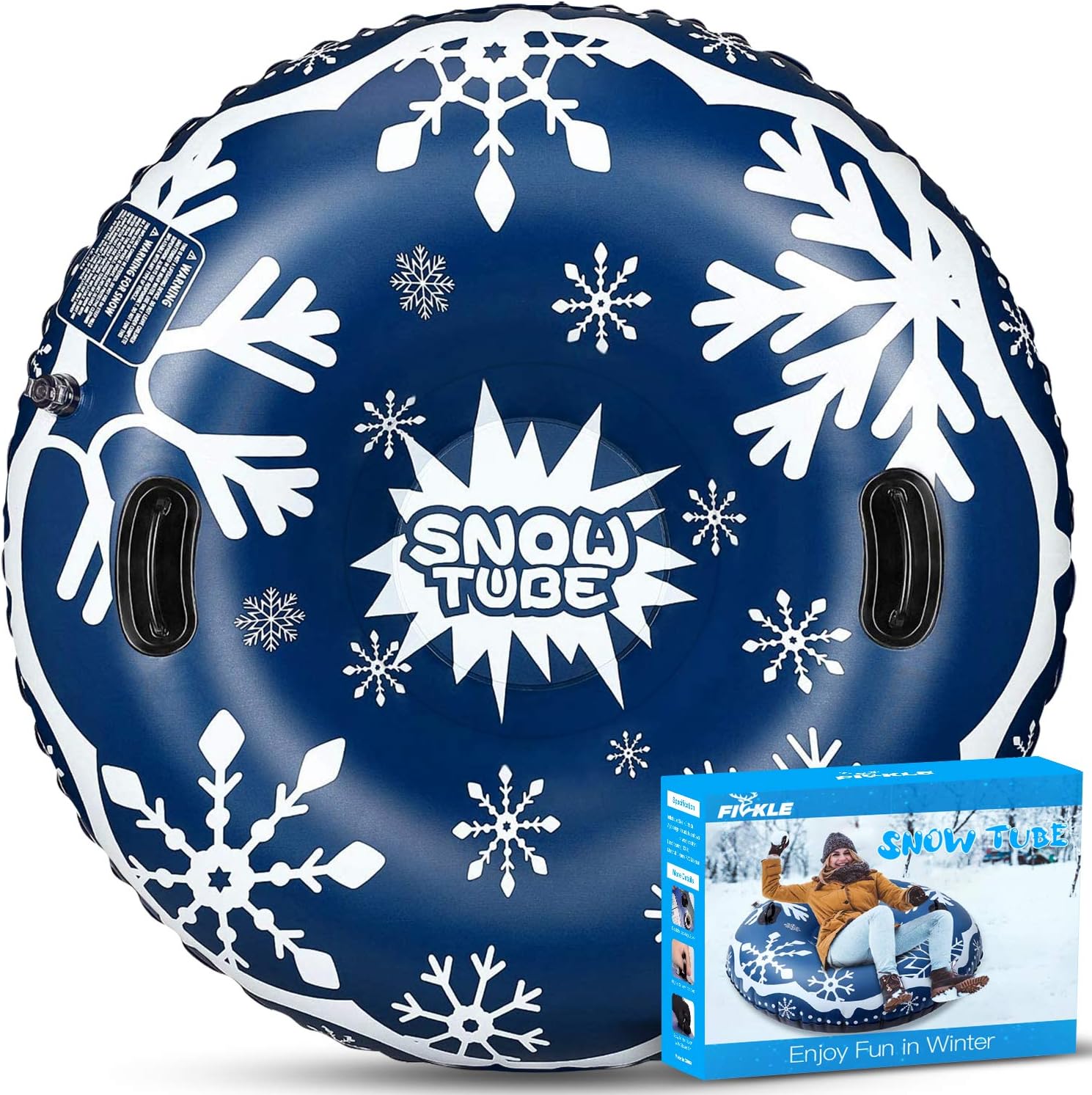 Fivkle Snow Tube, 47inch Inflatable FreezeProof & Wear