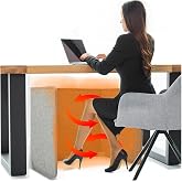 WHISPERHEAT Under Desk Warmer - Silent and Energy Efficient - Personal Under Desk Heater for Legs and Feet - for Office and Home - with Thermostat and Timer
