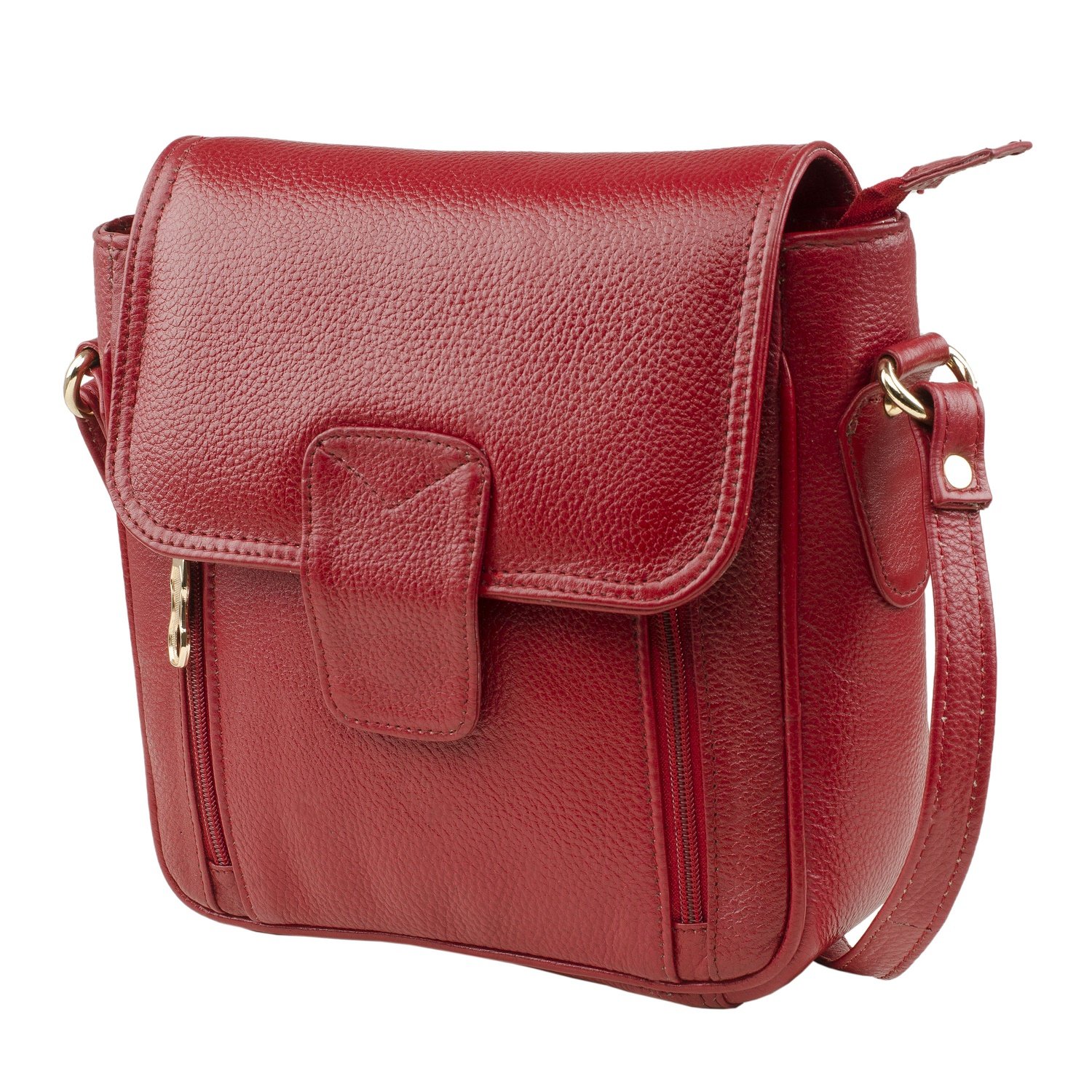 lewis 100% genuine full grain leather maroon color cross body sling bag | designer shoulder bag for women