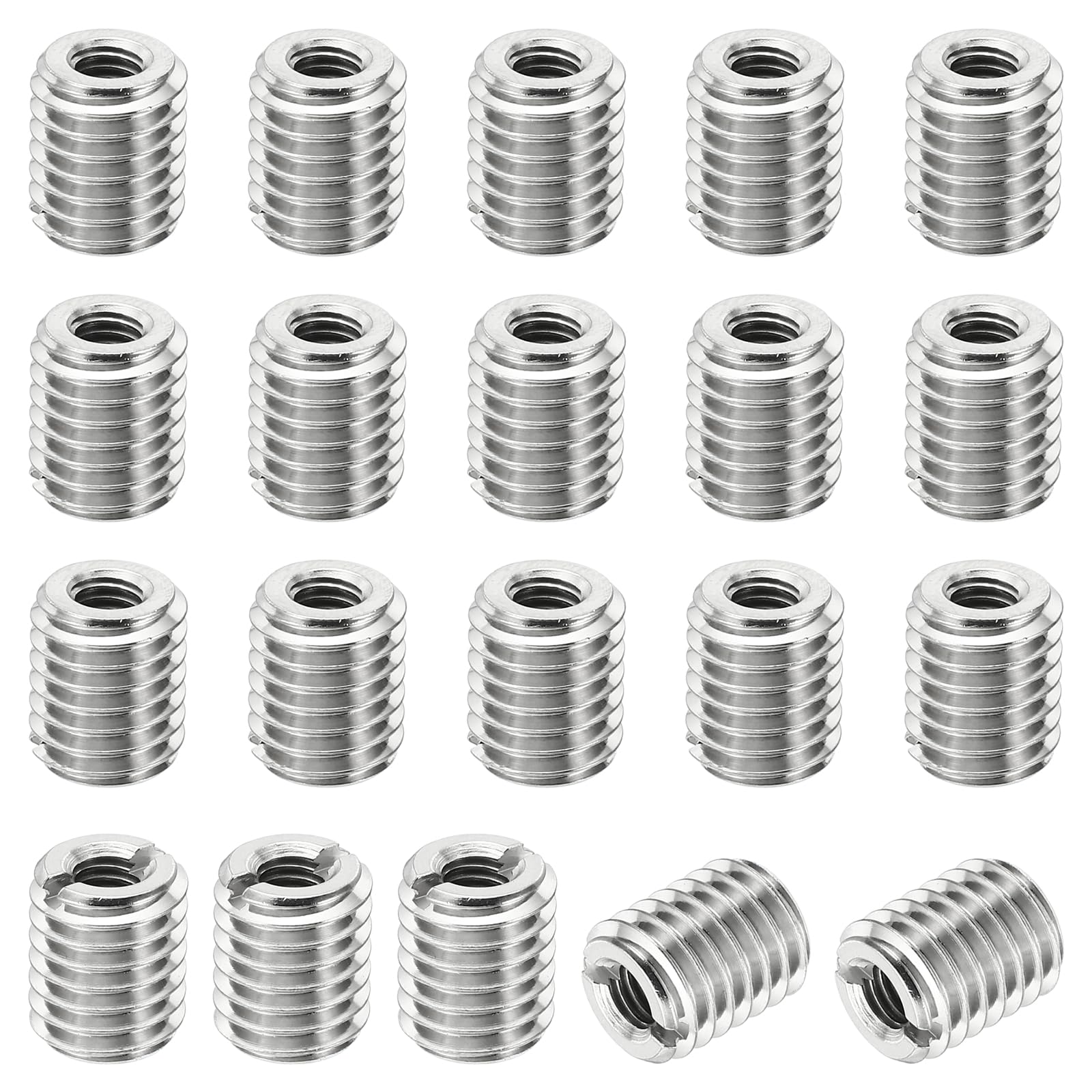 PATIKIL Thread Adapters Sleeve Reducing Nut, 20 Pcs M10x1.5 Male to M5x0.8 Female Repairing Insert Nut Screw Reducer Stainless Steel Fastener 10mm