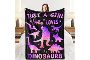 IMUKU Dinosaur Blanket Warm Fuzzy Blankets and Throws Soft Dinosaur Blanket Just A Girl Who Loves Dinosaurs Blanket