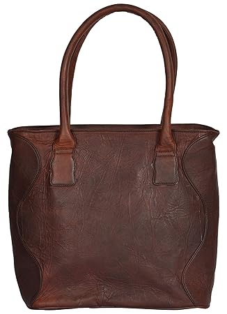 leatherkraft Womens 16 Inch Leather Shoulder Bag (Brown)