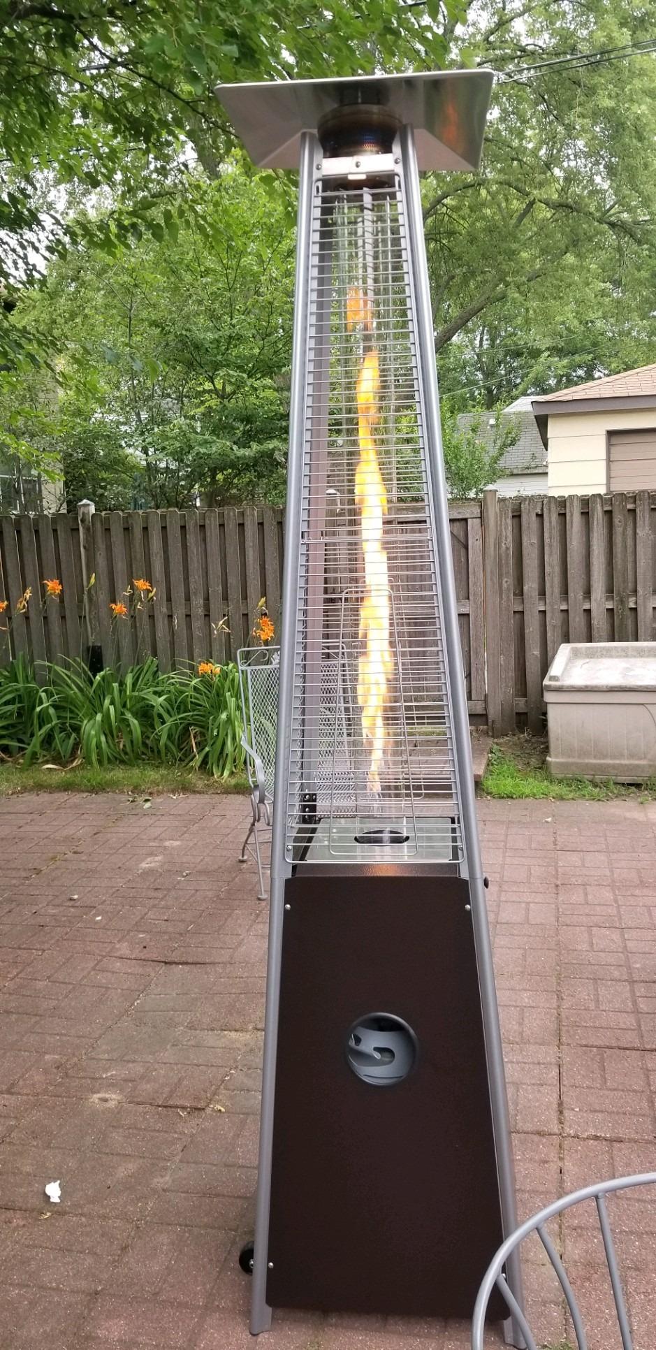 28/mo Finance Hiland HLDSO1WGTHG Pyramid Glass Tube Propane Patio