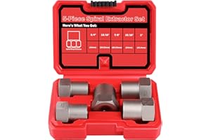 UYECOVE 5 Pcs Bolt Extractor Set Heavy Duty, 1/2' Drive Easy Out Bolt Extractor Set, Nut Extractor set Broken Bolt Extractor Kit for Removing Stripped Lug Nuts, Rounded off Nuts, Bolts, Studs