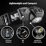 Lepro Head Torch 2 Pack 6 Modes IPX4 Waterproof AAA Battery Powered Headlamp view 5