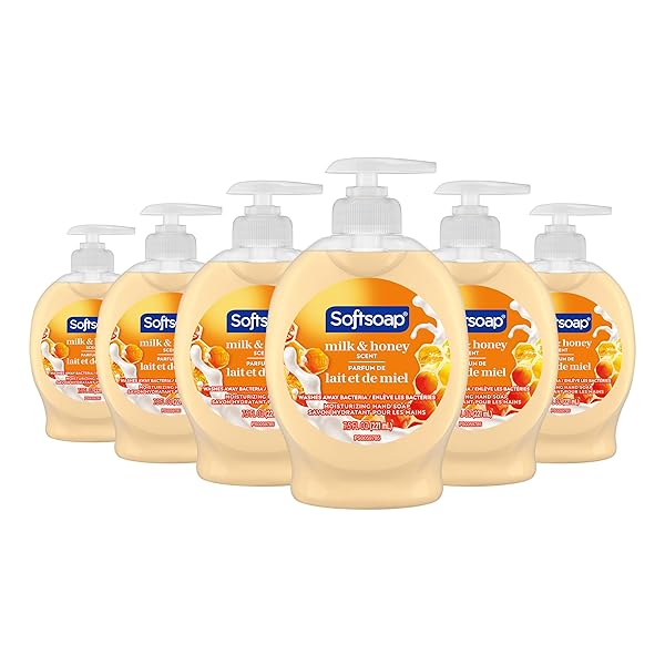 SOFTSOAP MOISTURIZING LIQUID HAND SOAP, MILK AND HONEY, 7.5 FLUID OUNCE, PACK OF 6 (PACKAGE MAY VARY)