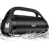 Monster Adventurer Max Boombox Bluetooth Speaker, IPX7 Waterproof Outdoor Speakers with Double Subwoofer, 100W Stereo Sound and Rich Bass, Wireless Speakers for Home, Party, Beach