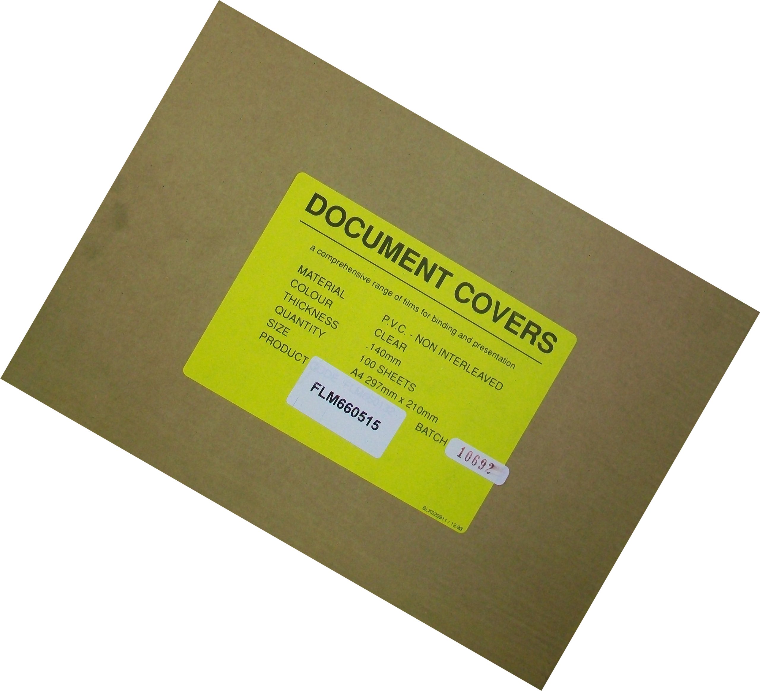 West A4 140 Micron PVC Non Interleaved Document Covers - Clear (Pack of 100)