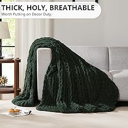 L'AGRATY Chunky Knit Blanket Throw - Soft Chunky