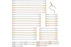40 Pcs Necklace Extender Chains, 5 Sizes Jewelry Chain Extenders, Necklace Extension with Lobster Clasps Anklets Bracelet Ext