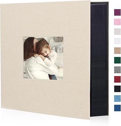 Miaikoe 1000 Pockets Photo Album 6x4 10x15cm Beige Linen Large Capacity
