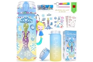 GirlsHome Decorate Your Own Water Bottle for Girls Age 4-6-8-10, Frozen Toys for Girls Painting Crafts, Fun Arts and Crafts Kits 6-12 Year Old Toddler Girls Birthday Christmas Gifts Toys