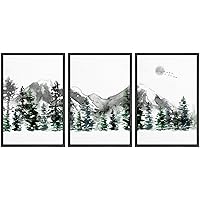 SIGNWIN 3 Piece Framed Canvas Wall Art Abstract Mountain Canvas Prints Home Artwork Decoration for Living Room,Bedroom - 16