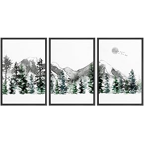 SIGNWIN 3 Piece Framed Canvas Wall Art Abstract...