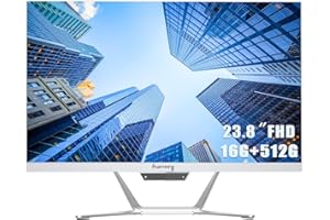 suevery All-in-One Desktop Computers 24" FHD Screen Core I5(6Cores 2.6G UP to 4.4G) DDR4 16GB 512GB SSD WI-FI AIO PreBuilt Gaming Business Office PC