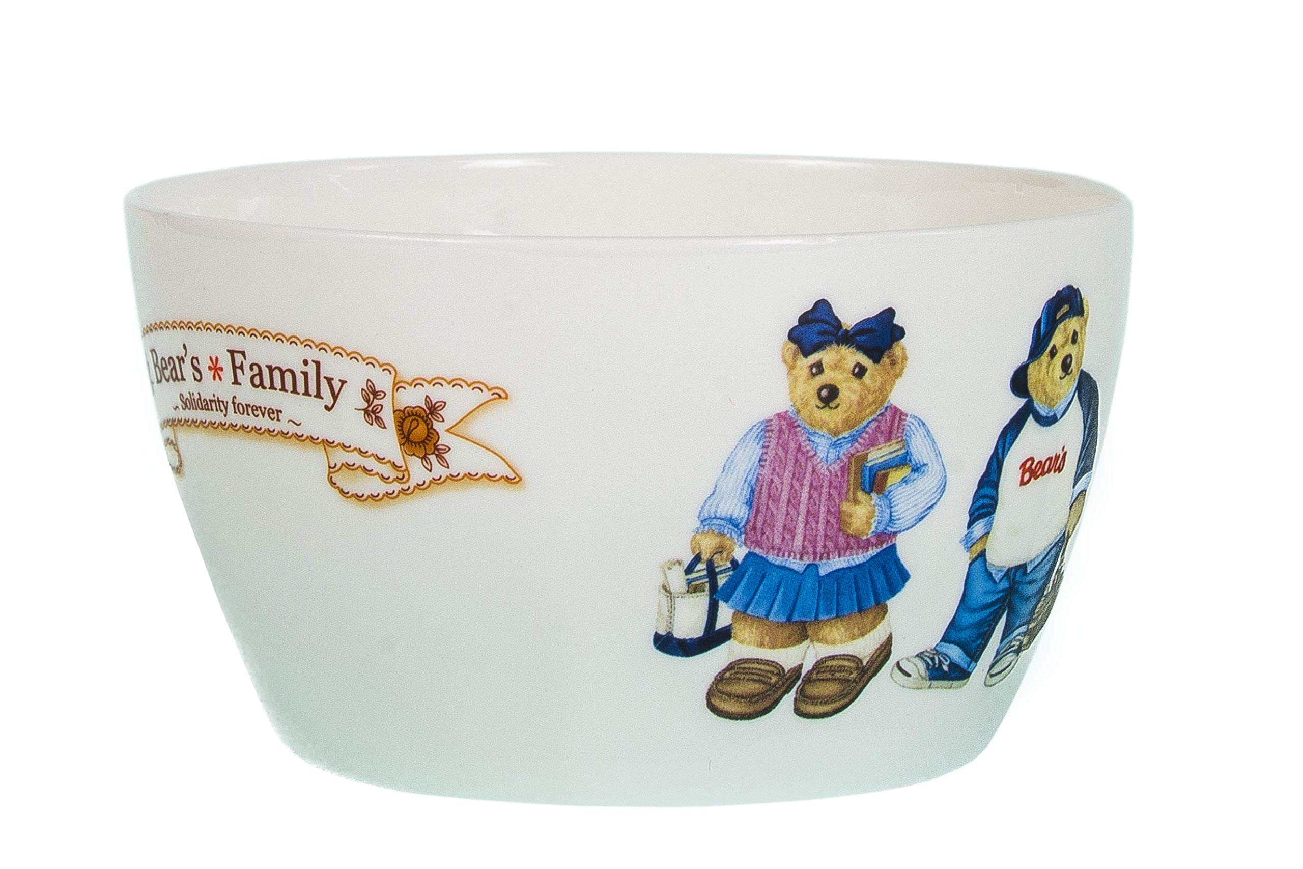 Teddy Bear Bowl: Pink and Blue, 15 Fl Oz, Premium Ceramic, BPA-Free, Kids Bowl, Cereal Bowl, Multipurpose Bowl for Salad, Fruit, Dessert, and Snacks, Perfect for Kids and Adults