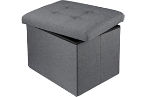 Hamgtrion Ottoman Storage Ottoman Collapsible Ottoman with Storage Foot Rest Small Ottoman Foot Stools Grey L17W13H13inches