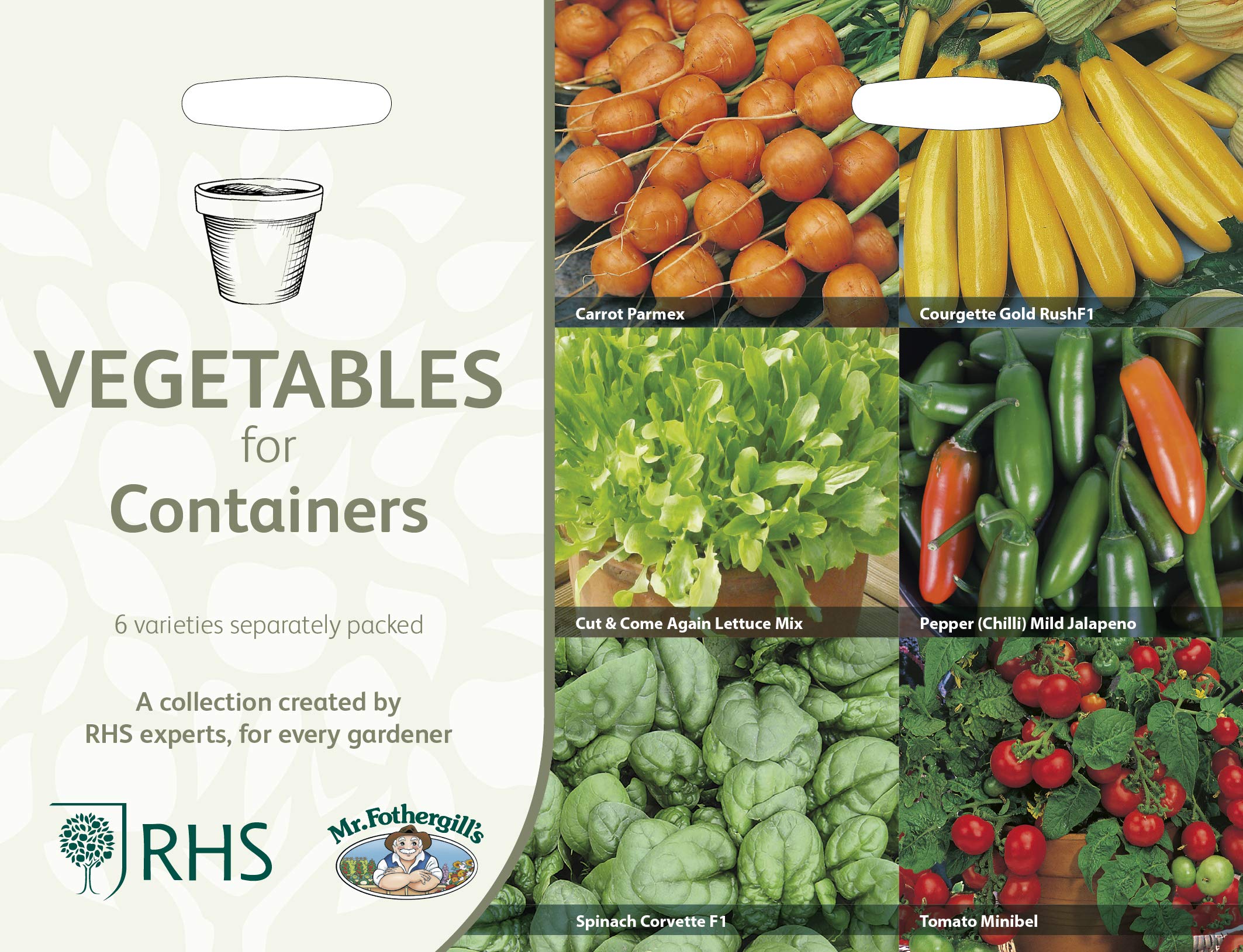 Mr Fothergills RHS Vegetables for Containers Collection Seeds