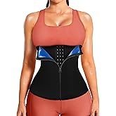 LEINIDINA Womens Waist Trainer Corset with Zipper Sweat Waist Trimmer for Women Workout Belt Corset Shapewear