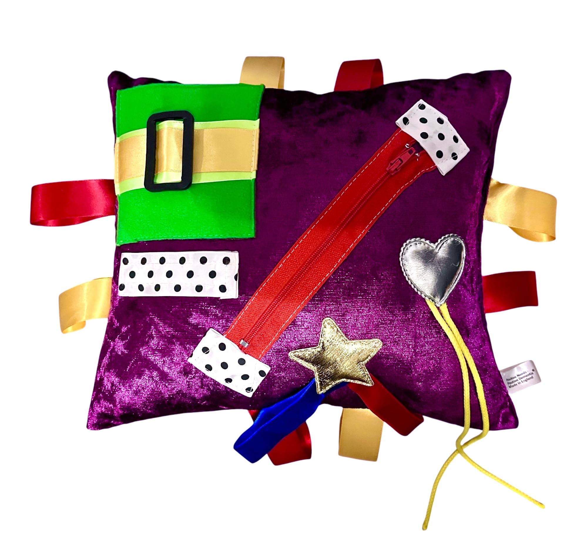 Purple Jazzy Beanbag Cushion - Made in Britain. Sensory Tactile Dementia/Autism Spectrum/ADHD, Activity Product