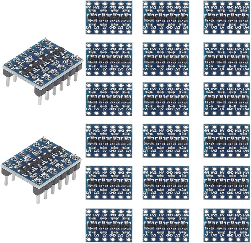 DORHEA 20Pcs 4 Channel I2C Logic Level Converter Bi-Directional 3.3V 5V