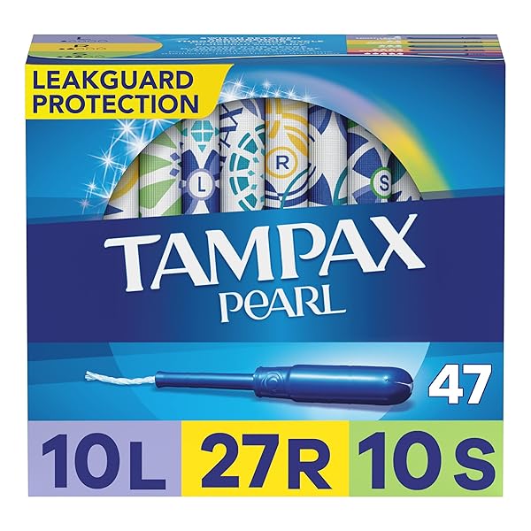 TAMPAX PEARL PLASTIC TAMPONS, MUTLIPACK, LIGHT/REGULAR/SUPER ABSORBENCY, UNSCENTED, 50 COUNT (PACKAGING MAY VARY)