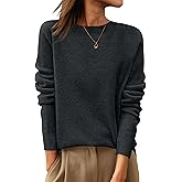 ANRABESS Womens 100% Wool Sweaters Crewneck Long Sleeve Work Business Casual Basic Sweater Tops 2025 Fall Outfits