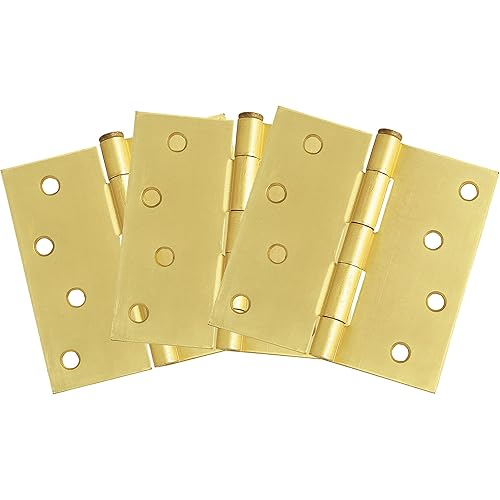 Design House 181636 3-Pack Hinge 4", Satin Brass