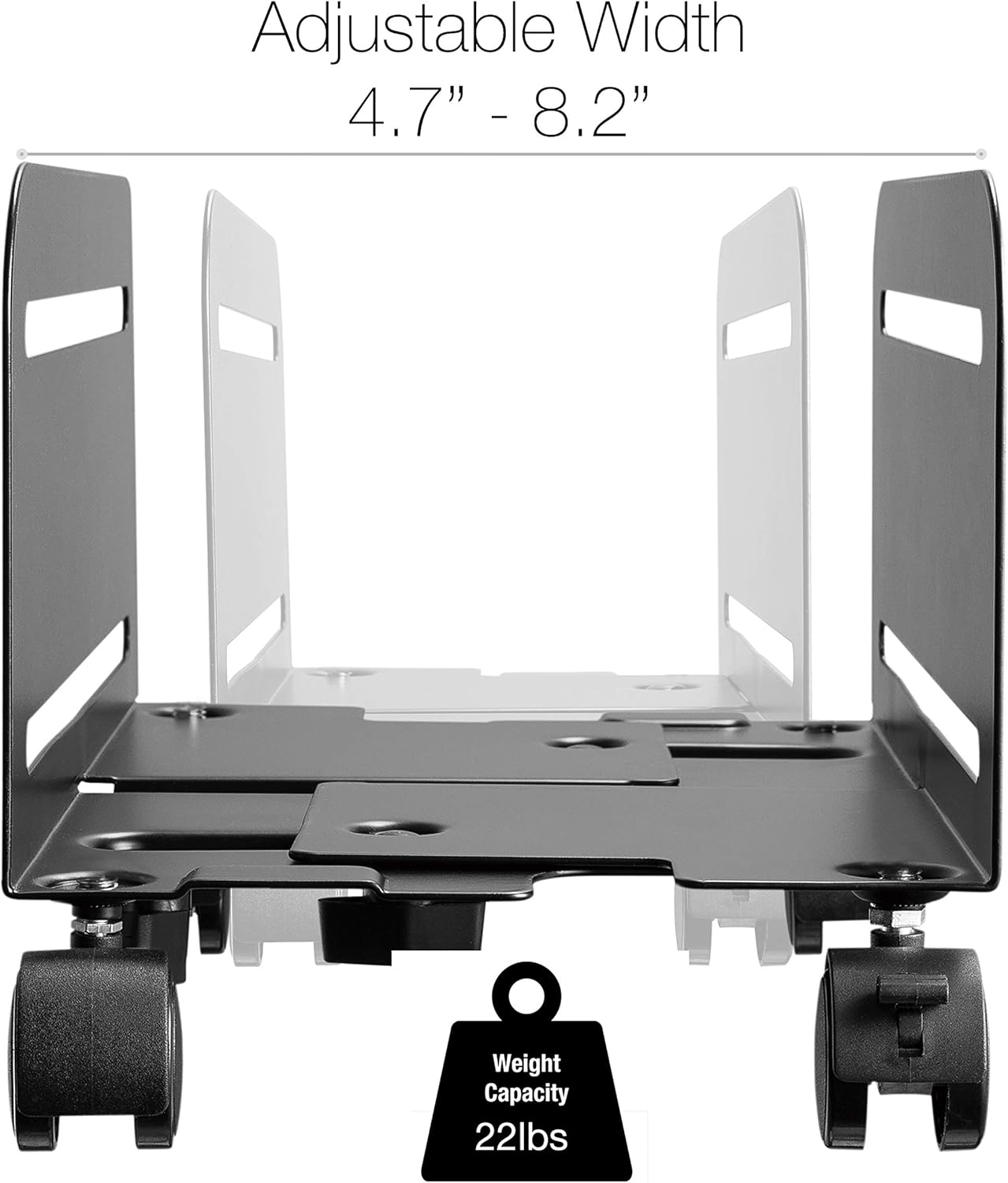 TechOrbits Computer Tower Stand - Mobile PC Stand - Adjustable Desktop CPU Holder Cart with Lockable Caster Wheels : Electronics