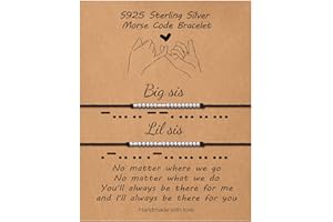 IEFTOP S925 Sterling Silver Morse Code Bracelets for Women, 2pcs Morse Code Bracelets Set Pinky Promise Matching Bracelets for Couples Friends Friendship Bracelets Valentine's Day Birthday Gifts for Women