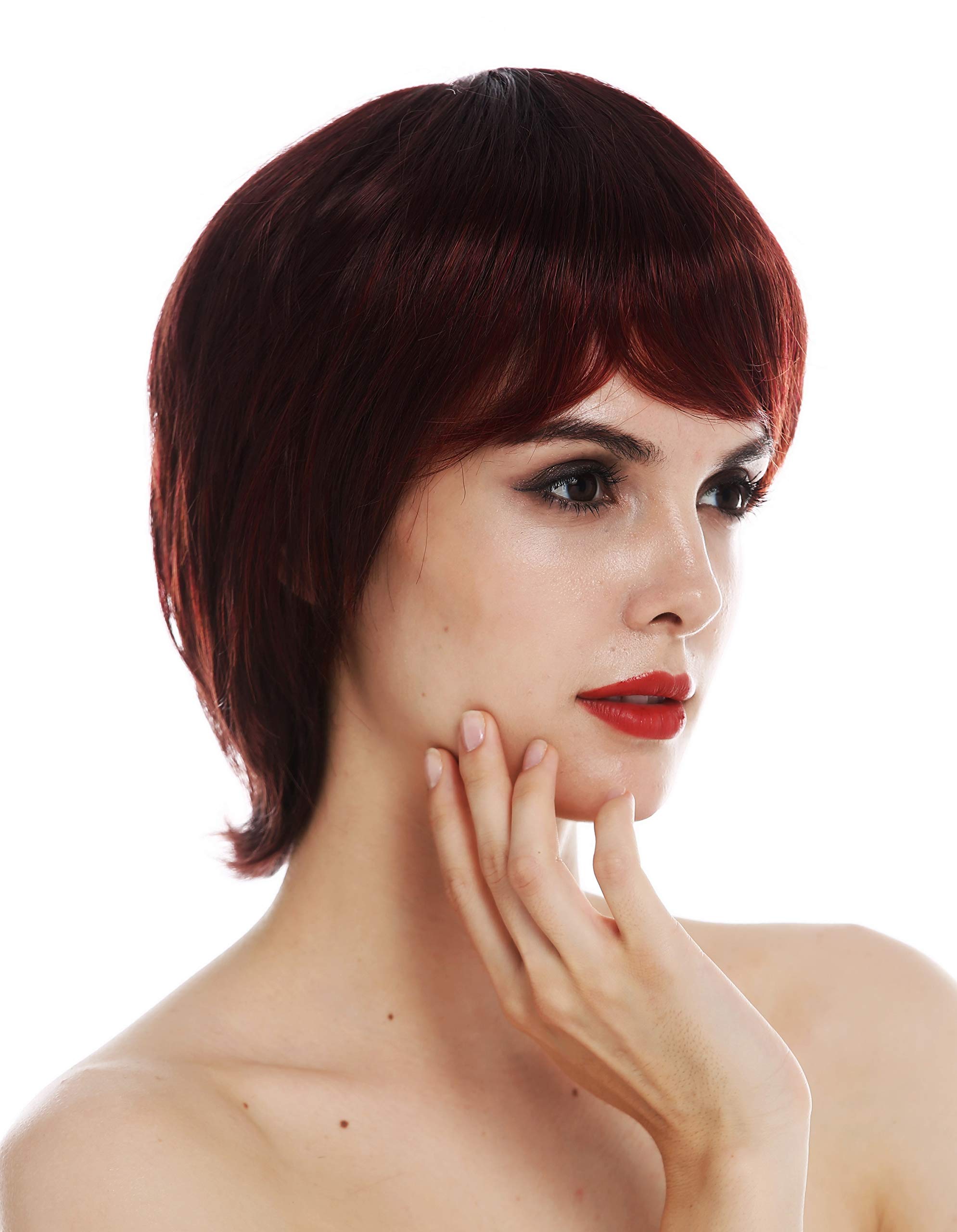 WIG ME UP - TYL-364-MT-339R wig women's wig partial monofilament short sleek Bordeaux red brown mix