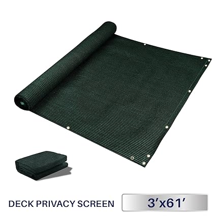 3 x 61, Green: Windscreen4less Deck Privacy Screen for Backyard, Patio, Balcony, Pool, Porch, Railiing, Gardening, Fence Shield Rails Protection Green 3