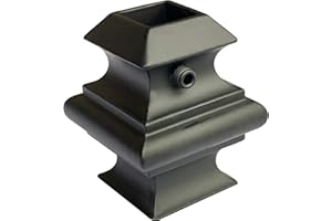 Myard Attachable Baluster Collar Knuckles with Screws Furniture for Indoor Square Stair Iron Balusters (1/2" x1/2"), 10-Pack (Satin Black)