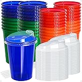 L LIKED 12 Oz Kids Sippy Cups, 4 Colours Assorted Total 40 Count Spill Proof Reusable Cups, BPA-Free, Perfect for Party