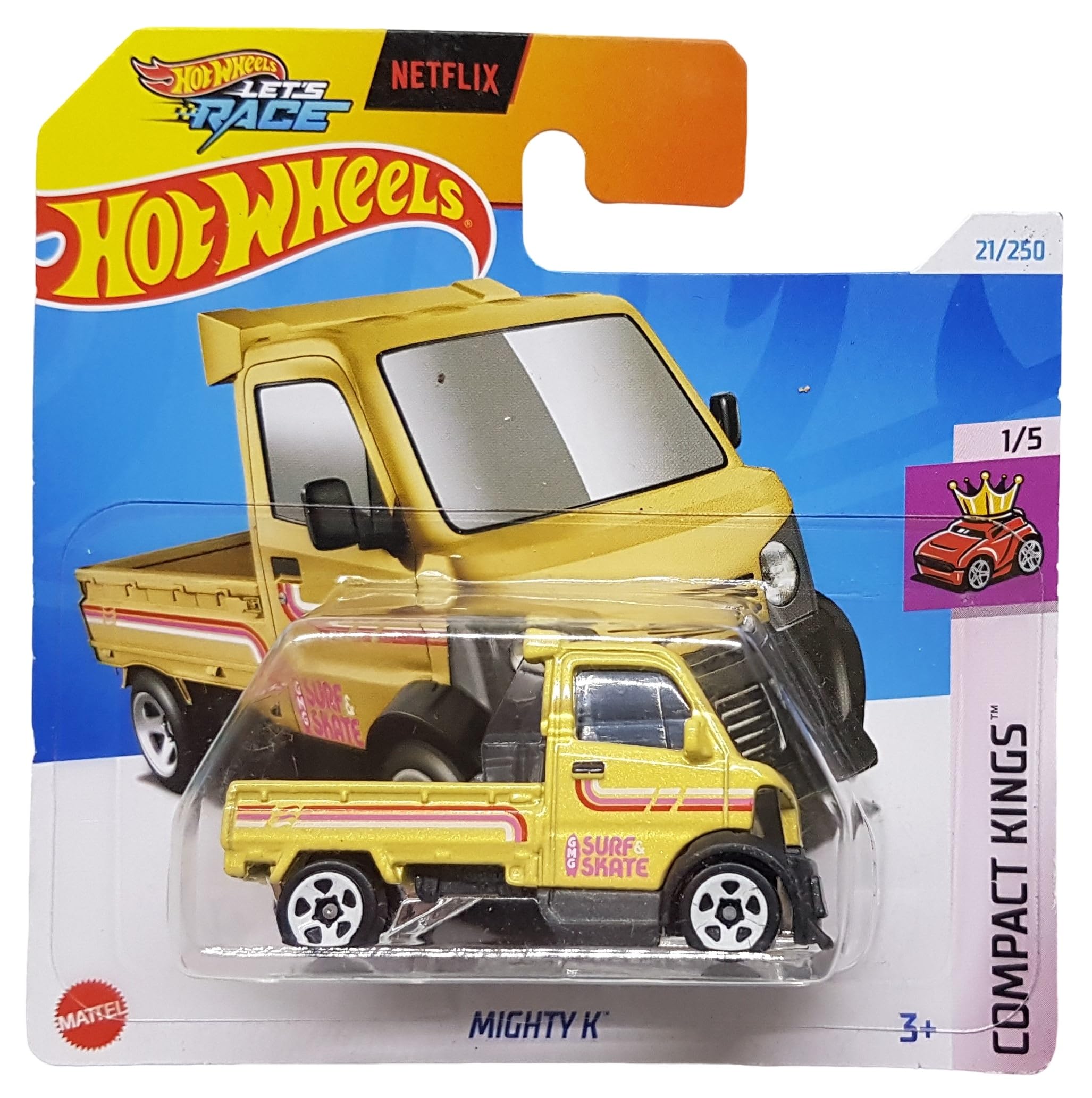Hot Wheels - Mighty K - Compact Kings 1/5 - HTC96 - Short Card - Surf & Skate - Netflix Let's Race - Mattel 2024 - 1:64