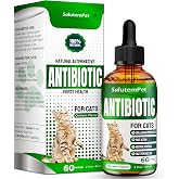 Cat Antibiotic for Infections, UTIs, Respiratory Moments, Cold, &amp; Allergies | Antibiotics for Cats of All Ages &amp; Breeds | Liquid Form | Natural Supplement with Chicken Flavor | 2 Oz