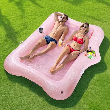 Set Piscine Love – Anneau De Natation Et Lunettes De Soleil Coeur – Gonflable PVC Et Résine – Accessoires Fête D'Été – Unique