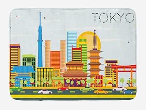 Ambesonne Tokio, Skyline de la Ciudad de Japón con Arquitectura única