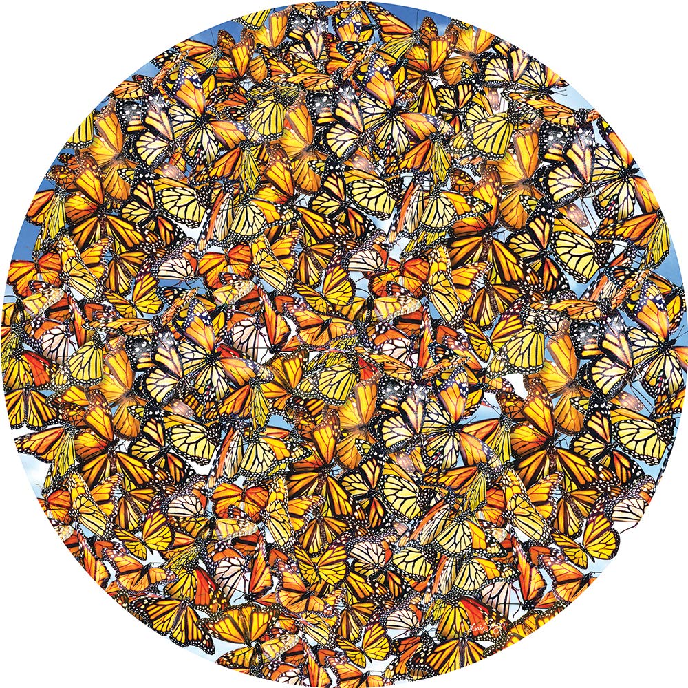 SUNSOUT INCMonarch Frenzy - 1000 pc Round Jigsaw Puzzle by Artist: Lori Schory - Finished Size 26" rd - MPN# 35047
